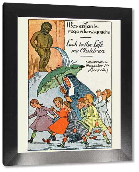 Manneken Pis Postcard Album - Nun and Children