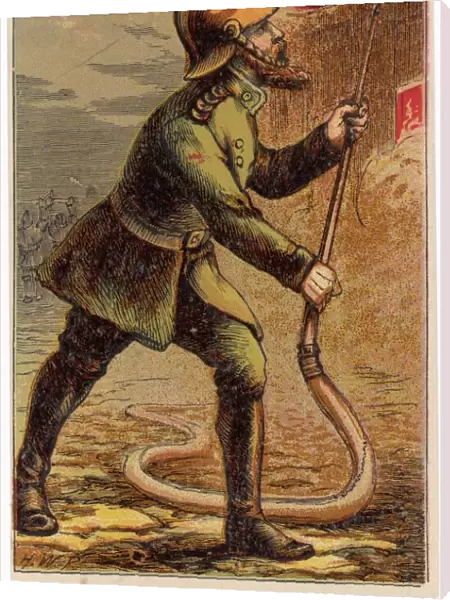 Fireman with hosepipe