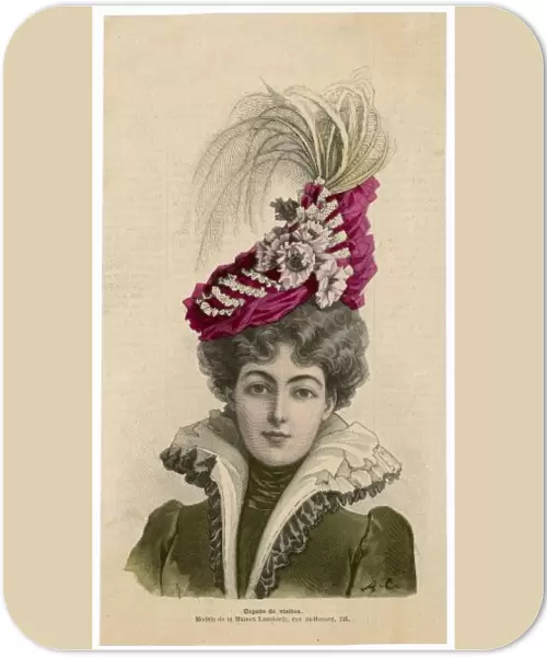Elegant woman in scarlet hat