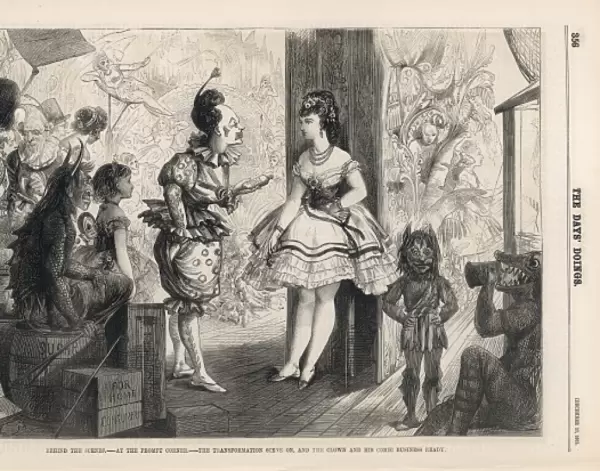 Scene in the wings during a pantomime
