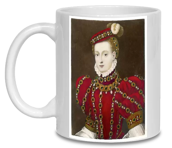 Mary, Queen of Scots in a red costume