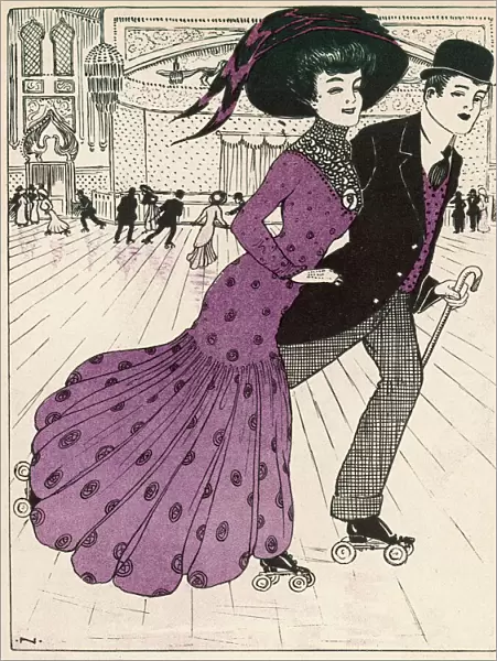 Couple Roller-Skating