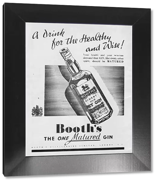 Advert for Booths Gin, 1937