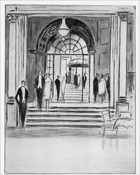 Sketch of the entrance to the Savoy Hotel, 1926