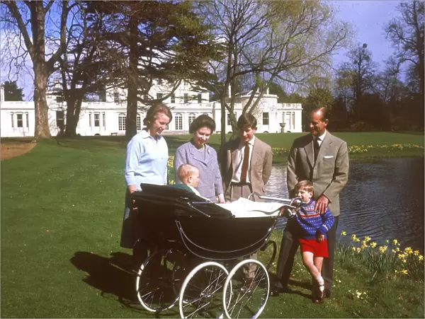 Queen Elizabeth II and family at Frogmore, 1965