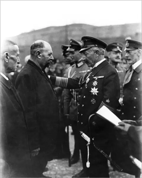 Kaiser Wilhelm II at Kiel shipyard, Germany, WW1