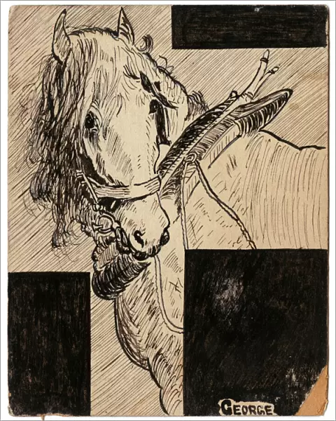 War Horse - illustration on postcard by George Ranstead