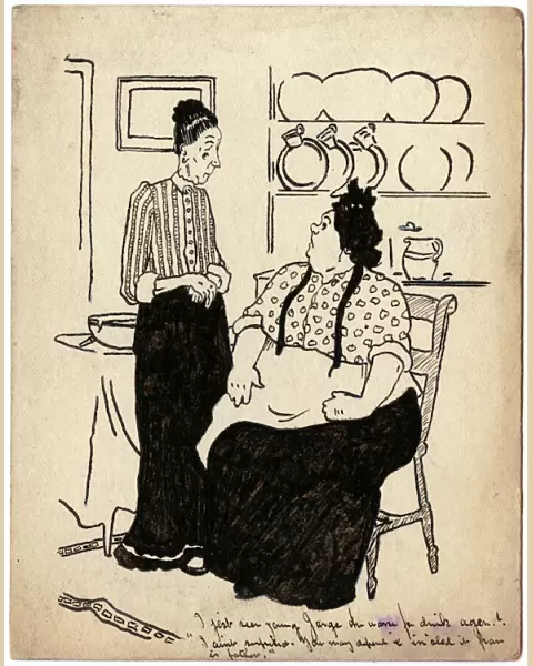Two women chatting in a kitchen