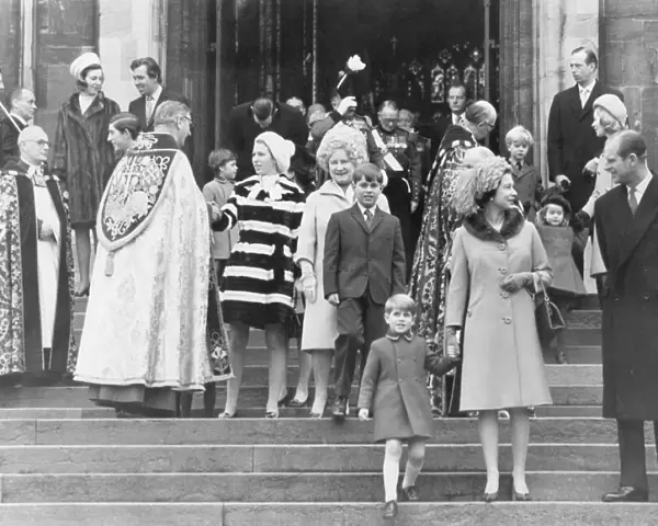 Royal Family at Christmas Service, 1969