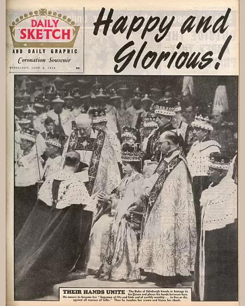 Daily Sketch front cover - 1953 Coronation