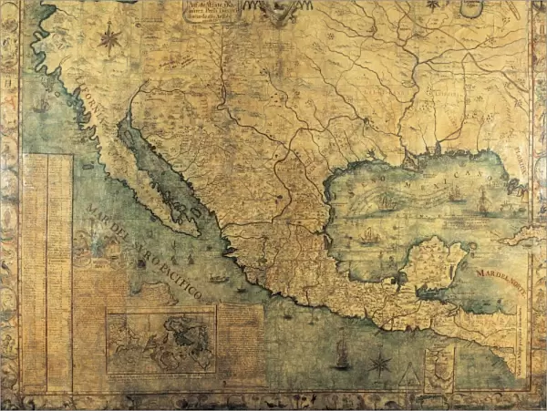Map of Nueva Espa񡠨1767) by Jos頁ntonio Alzate