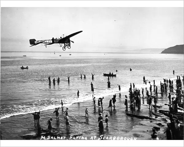 M Salmet flying a Bleriot XI at Scarborough