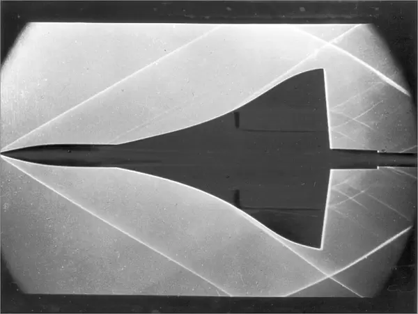 Schlieren photograph of a Concorde model in a wind tunnel