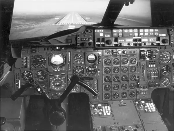 Pilots view from the Concorde simulator at BAC Filton