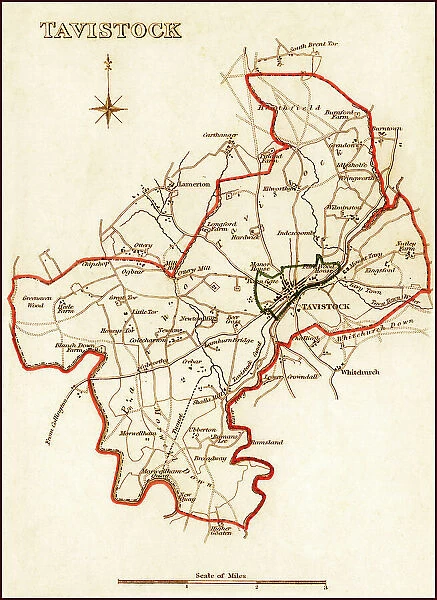 1832 Victorian Map of Tavistock