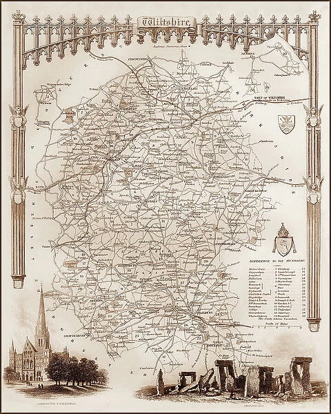 1840s Victorian Map of Wiltshire