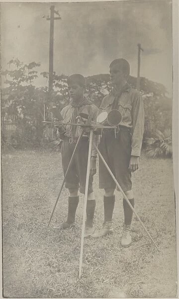 1st Port of Spain scouts with heliograph, Trinidad