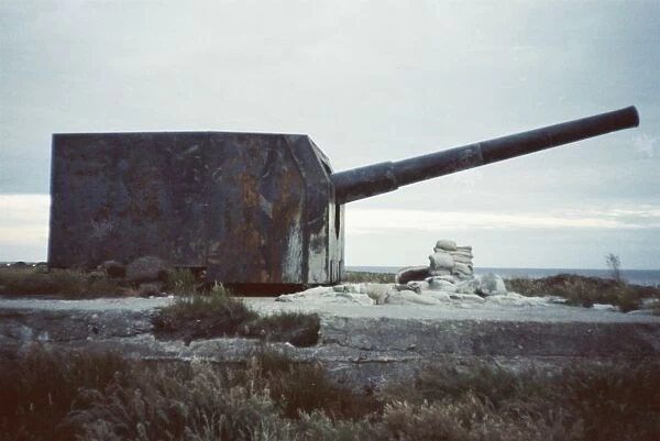 4 inch coastal defence gun near Stanley Airport