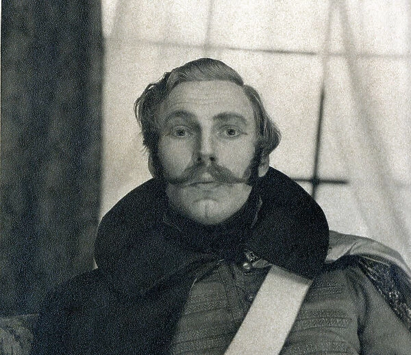 Actor in early to mid 19th century military costume