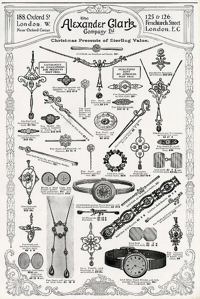 Advert for Alexander Clark, jewellery 1912