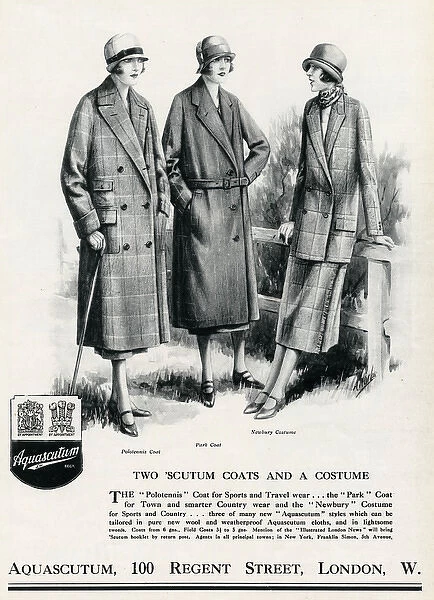 Advert for Aquascutum coats 1925