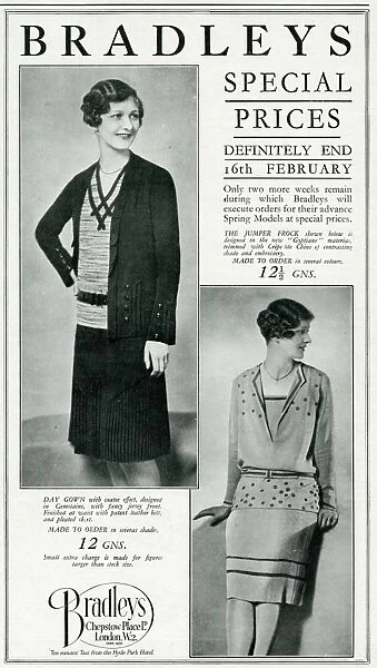 Advert for Bradleys womens clothing 1929