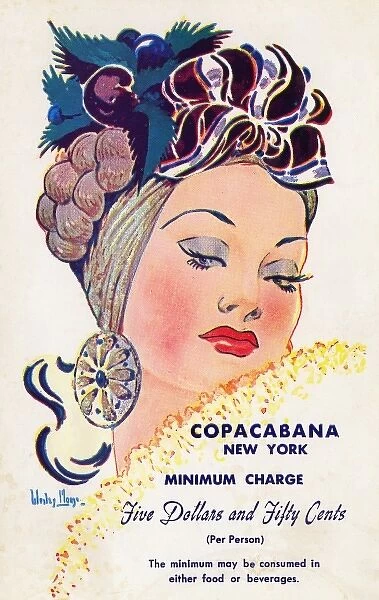 Advertising card for the Copacabana Club, NY