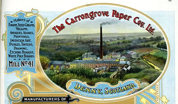 Advert, Carrongrove Paper Co Ltd, Denny, Scotland
