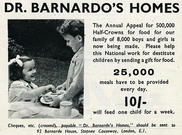 Advert for Dr. Barnardos homes 1944