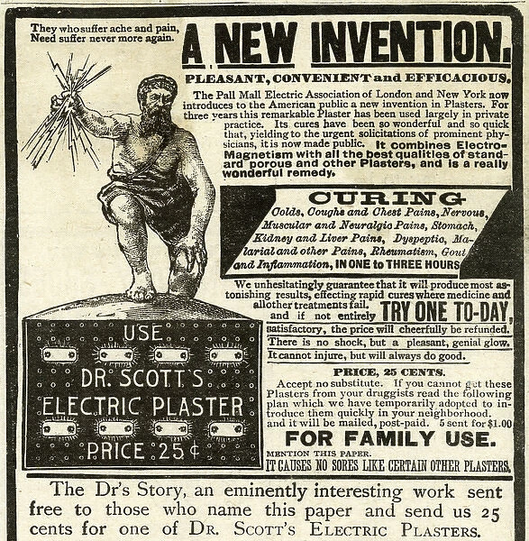 Advert for Dr. Scotts electric plasters 1889