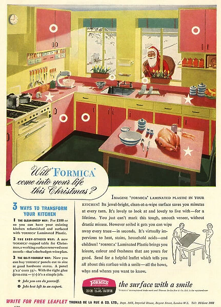 Advert, Formica Kitchen, Christmas 1953