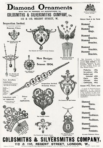 Advert for Goldsmiths & Silversmiths jewellery 1904