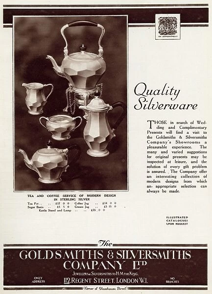Advert for Goldsmiths & Silversmiths tea & coffee service