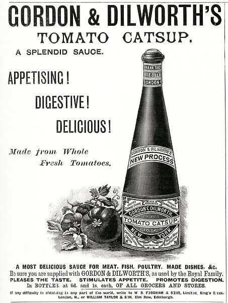 Advert for Gordon & Dilworths Tomato Catsup 1897