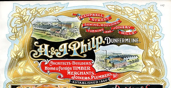 Advert, H & J Philp, Architects and Builders, Dunfermline