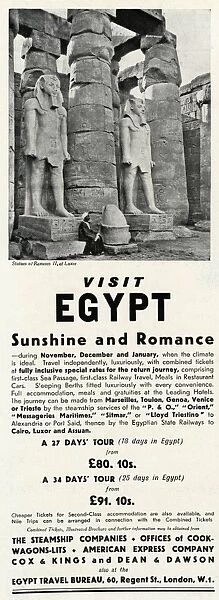Advert for a Holiday to Egypt 1931
