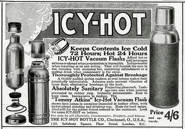 Advert for Icy-Hot vacuum flasks 1916
