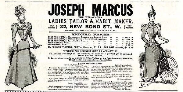 Advert, Joseph Marcus, Ladies Tailor