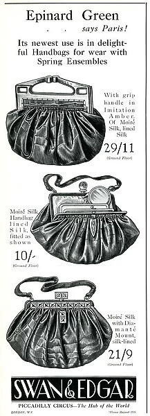 Advert for Swan & Edgar handbags 1929 Advert for Swan & Edgar handbags 1929