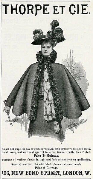 Advert for Thorpe et Cie womens clothing 1895