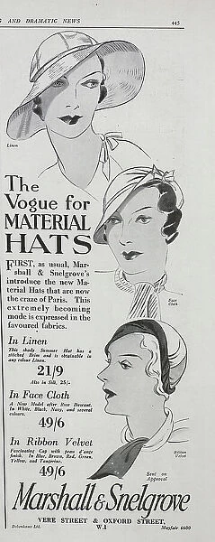 Advert for Women's Hats