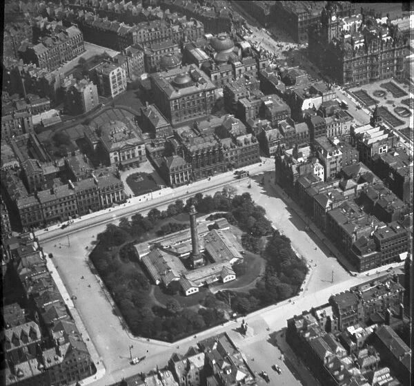 Aerial view of St Andrew Square, Edinburgh, Scotland