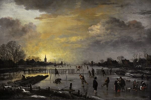Aert van der Neer (c. 1603-1677). Winter Landscape with Ice