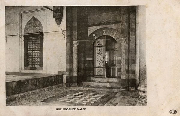 Aleppo, Syria - Mosque interior and doorway