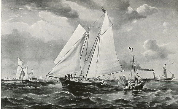 America yacht winning at Cowes, 1851