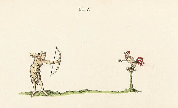 Archery practice with the bow, 14th century