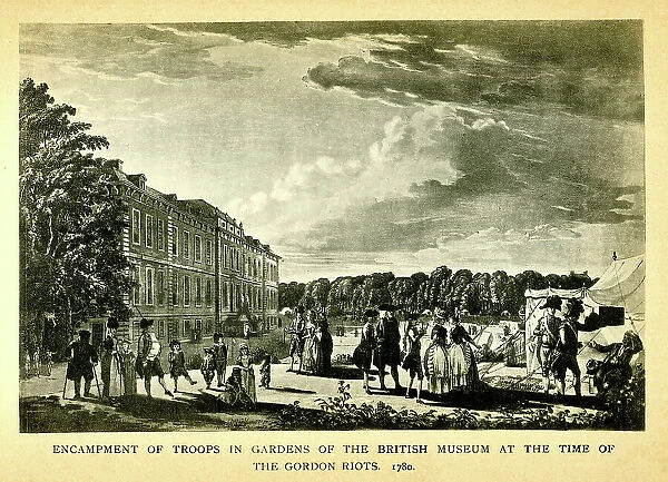 Army Encampment at the British Museum, Gordon Riots