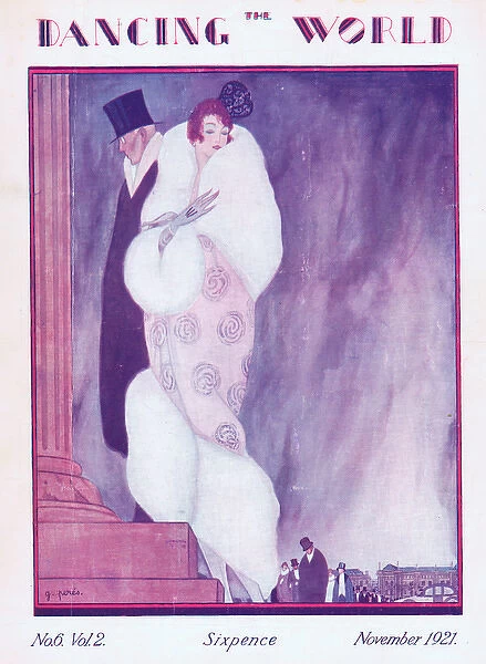 Art deco cover of The Dancing World Magazine, November 1921