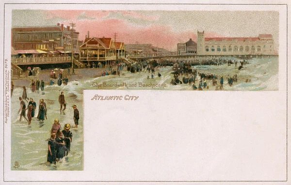 Atlantic City, USA - The Boardwalk and Beach Scene