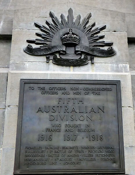 Australian 5th Division Memorial detail, Polygon Wood
